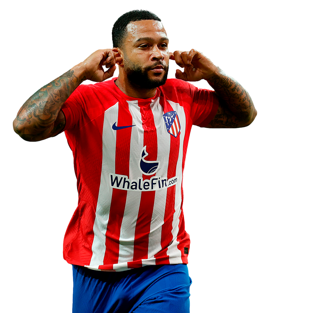 Memphis Depay Imagen PNG Render Atlético de Madrid