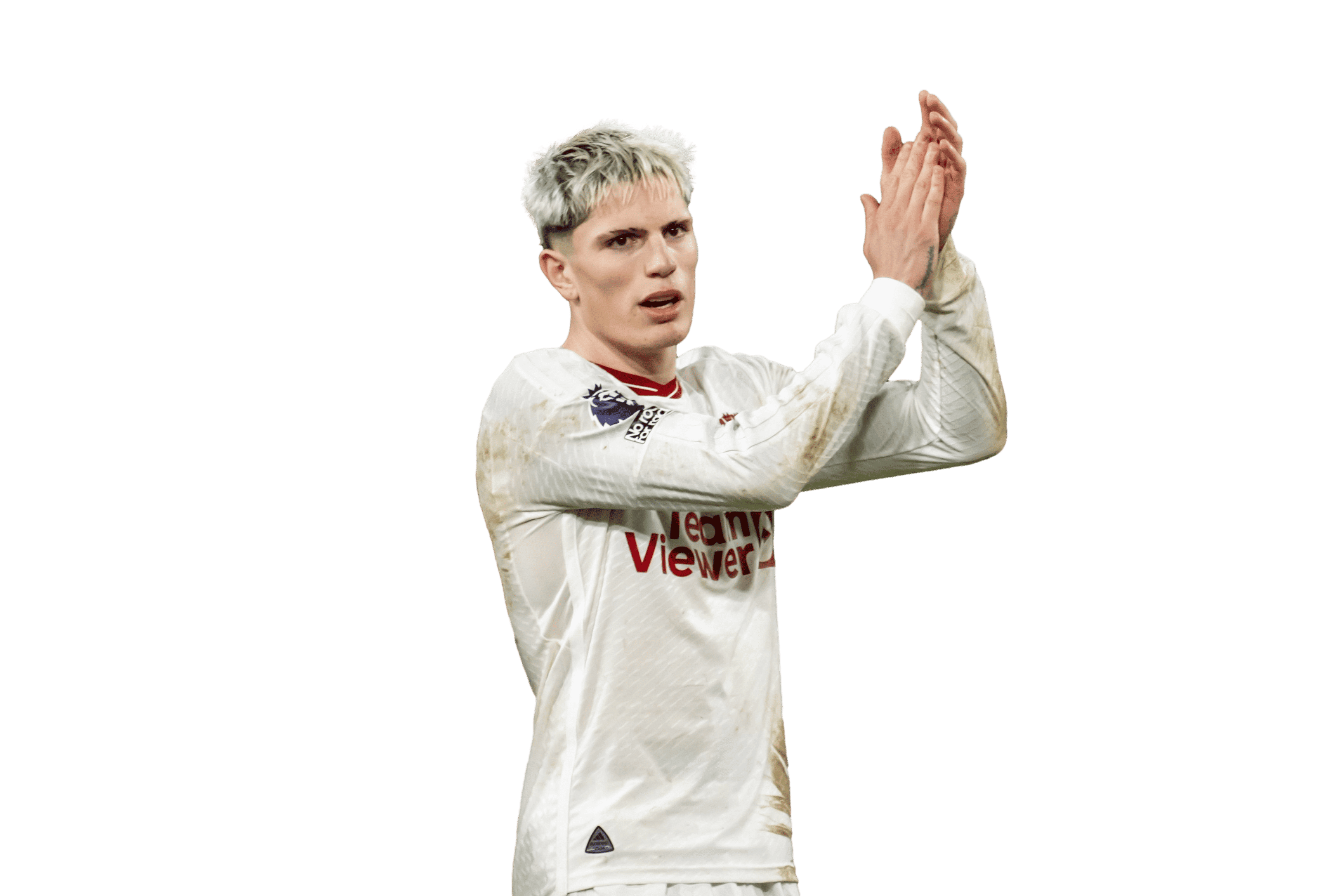 Garnacho United Render Football PNG Image