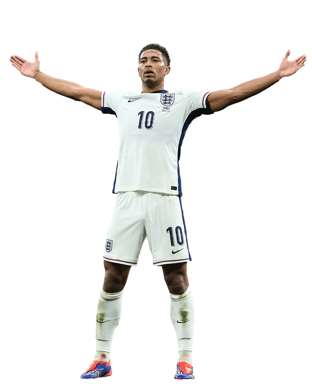 Jude Bellingham PNG England Football Render. Celebration England goal Eurocup 2024