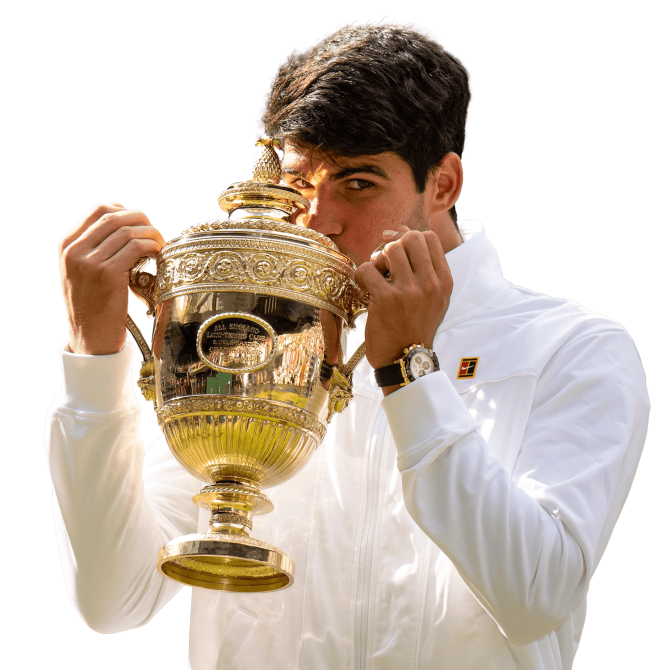 Carlos Alcaraz Wimbledon Trophy Champion Tennis