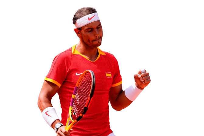 Rafa Nadal en los JJOO de París con España jugando a Tenis. PNG