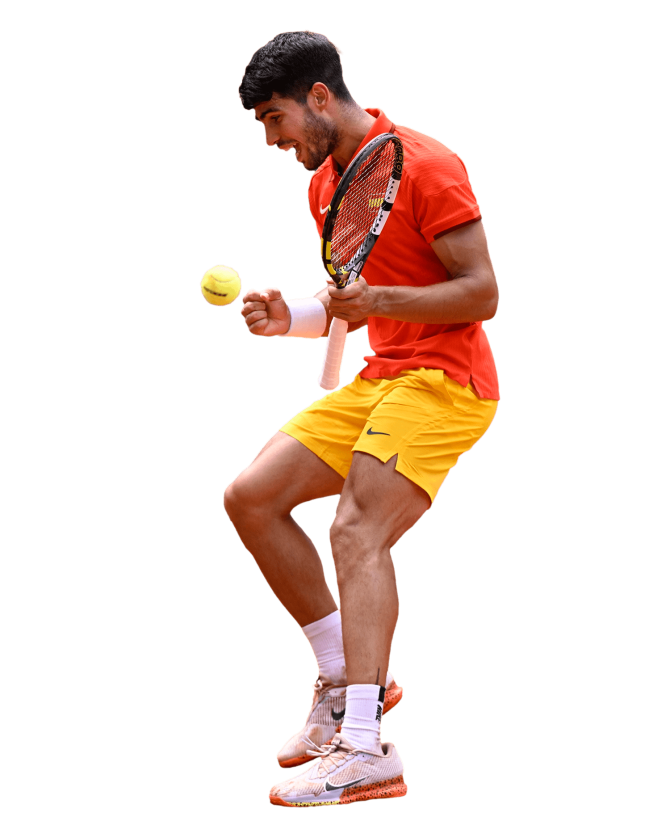 Carlos Alcaraz en los JJOO de París con España jugando a Tenis. PNG