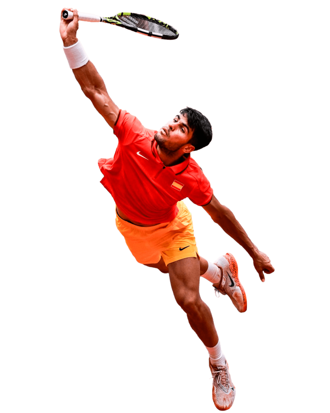 Carlos Alcaraz en los JJOO de París con España jugando a Tenis. PNG