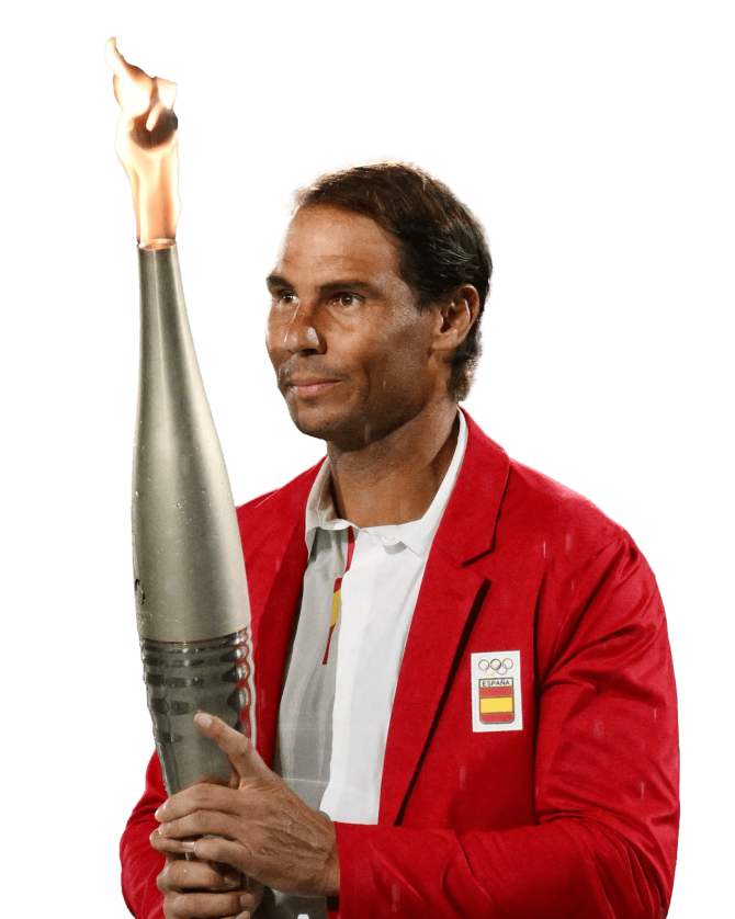Rafa Nadal con la Antorcha en los JJOO París 2024. PNG Tennis