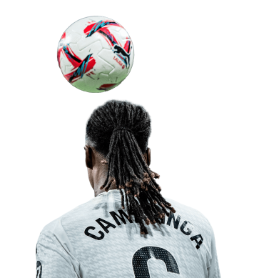 Camavinga PNG Real Madrid Footbal Render. Jugando con el Real madrid