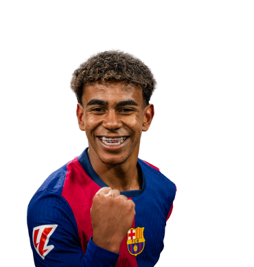 Lamine Yamal PNG Barcelona Football Render. Gol celebración