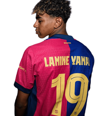 Lamine Yamal PNG Barcelona Football Render. Dorsal y Camiseta