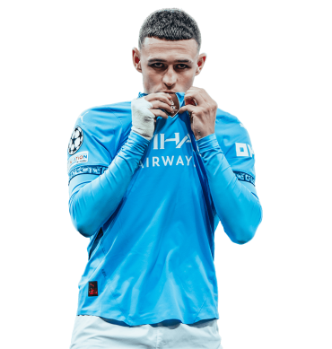 Phil Foden PNG Manchester City Football Render. Escudo