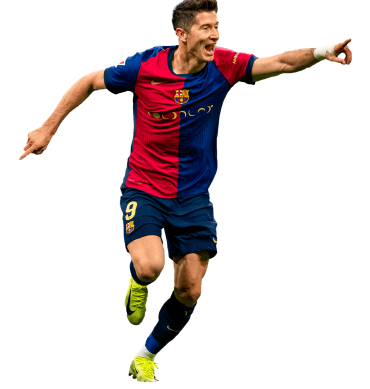 Lewandowski PNG Barcelona Football Render