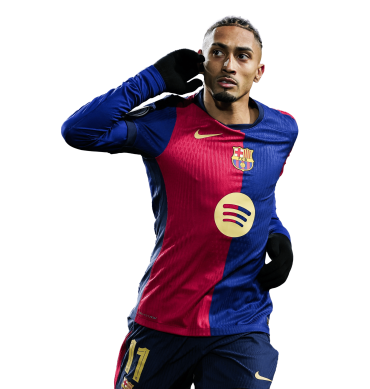 Raphinha PNG Barcelona Football Render. Celebra un Gol con el Barca