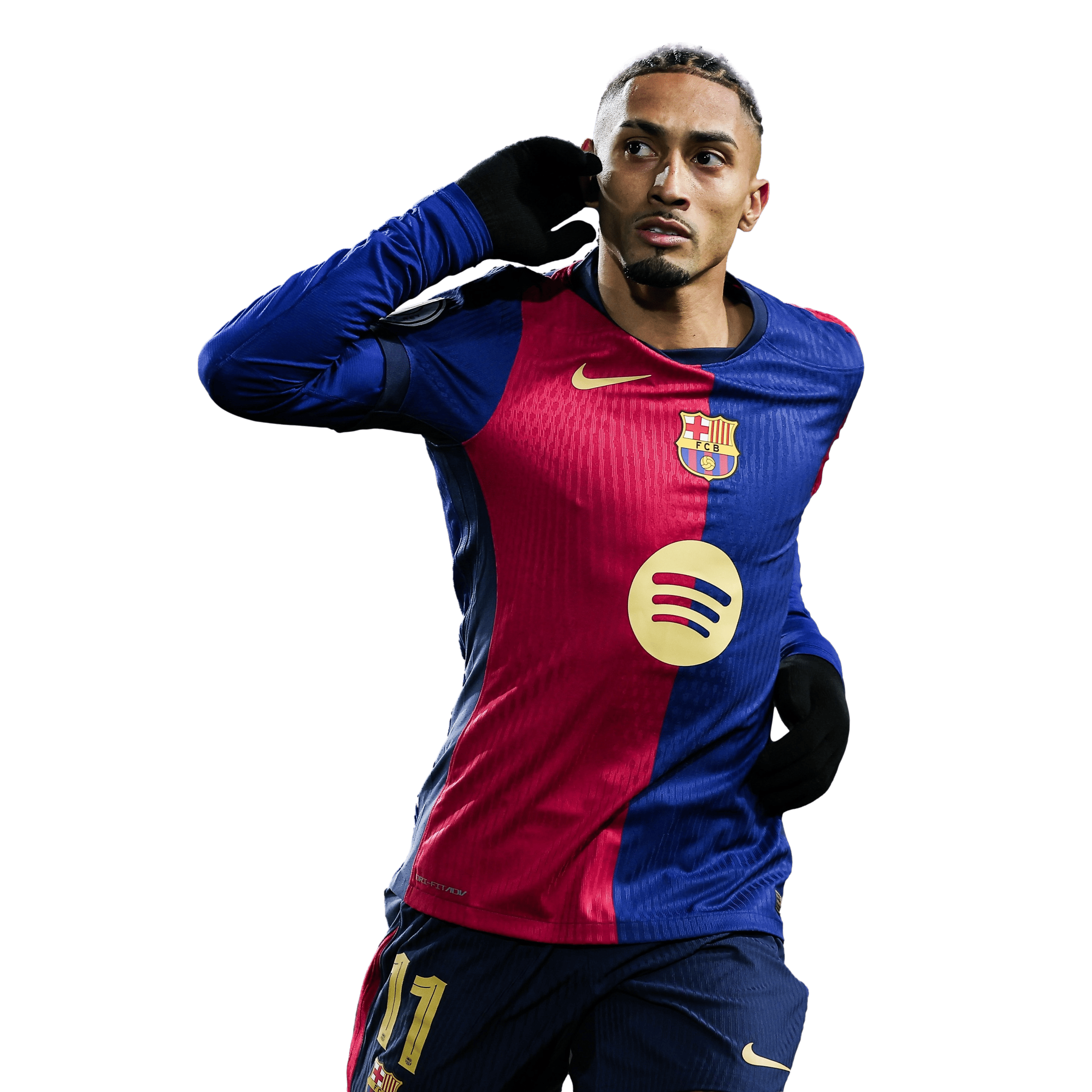 Raphinha PNG Barcelona Football Render. Celebra un Gol con el Barca