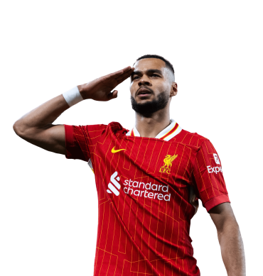 Cody Gakpo PNG Liverpool Football Render. Goal Celebration