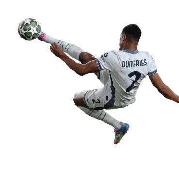 Denzel Dumfries PNG Inter Milan Football Render. Goal