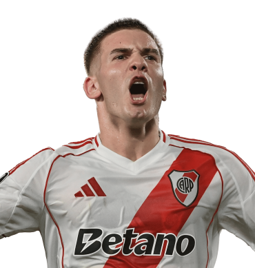 Mastantuono PNG River Plate Football Render. Celebra un gol