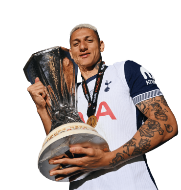 Richarlison PNG tottenham Football Render. Trophy Europe League