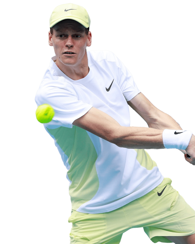 Sinner PNG Tennis Image. Backhand Tennis Shot