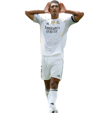 Bellingham PNG Madrid Football Render. Goal Celebration