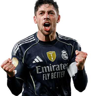 Fede Valverde PNG Madrid Football Render. Goal Celebration