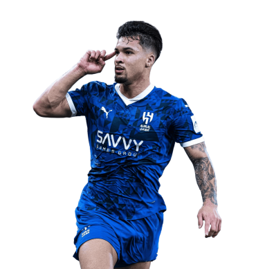 Marcos Leonardo PNG Al-Hilal Saudi Football Render. Goal Celebration