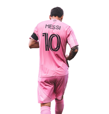 Messi PNG Inter Miami Football Render. Dorsal 10