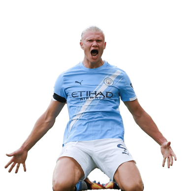 Haaland PNG Manchester City Football Render. Goal Celebration